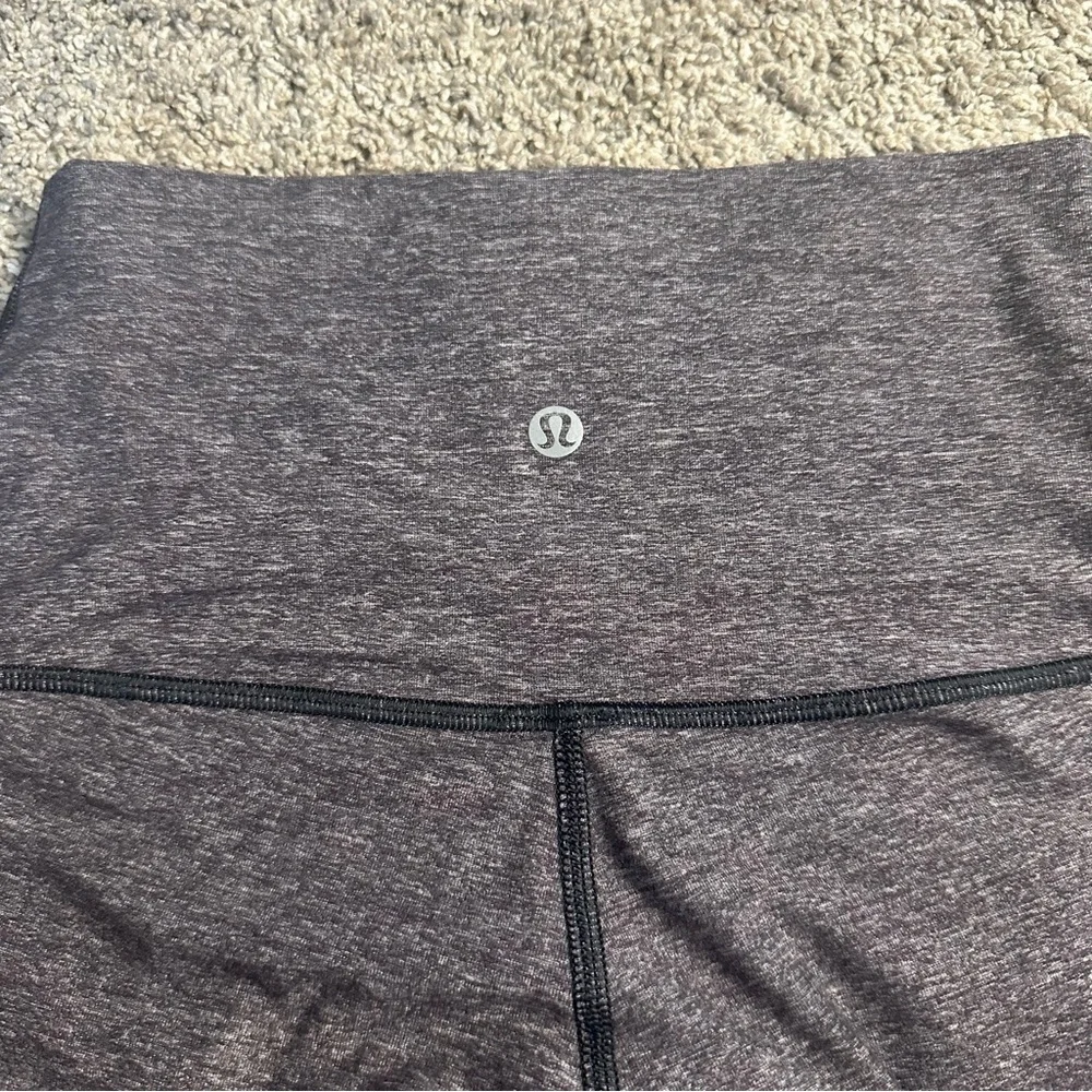 Lululemon Wunder Under Pant leggings 2 gray roll over full length yoga high low